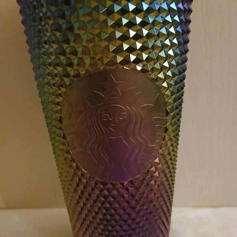LTD Ed Starbucks 2023 Oil Slick Rainbow Studded Cold Cup 24 oz Venti Tumbler